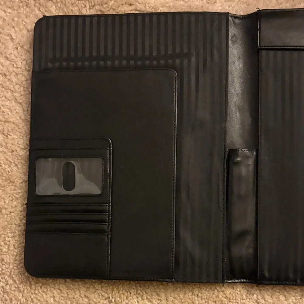Black Leather Portfolio with Logo